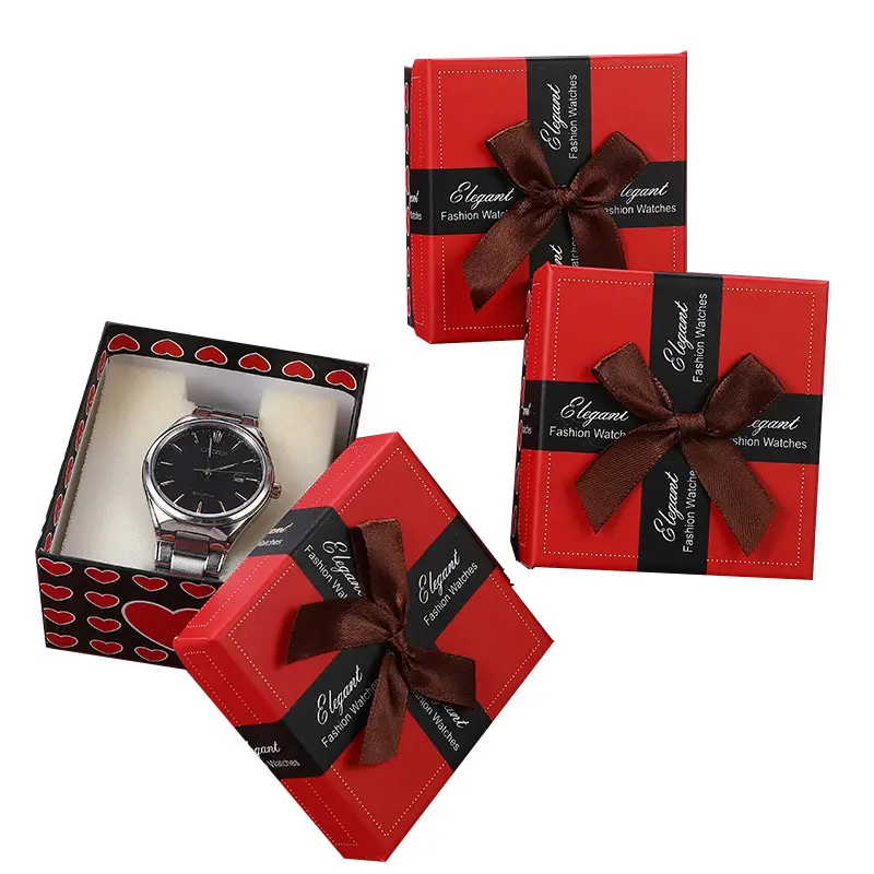 Vente en gros de boîte de papier vide de cadeau de montre artisanale oem de haute qualité boîte de papier de Noël vide de bijoux