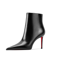 Bottines pour femmes en cuir de vache à bout pointu et talon fin pour l'automne/hiver