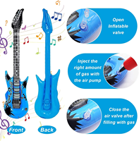 Ensemble de jouets gonflables Rock Star colorés de haute qualité, instruments de musique gonflables, accessoires de guitare gonflables pour la décoration de fête