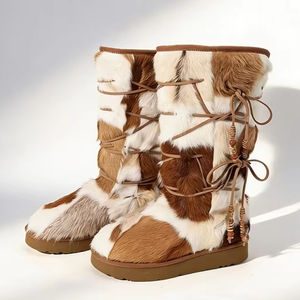 High-quality fashionable winter snow boots crafted by renowned designers, made of luxurious wool, providing excellent warmth - Product Image 1