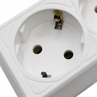 Kabel Ekstensi Multi-Soket Tembaga 6-Outlet 16A dengan Adaptor Perjalanan, Kompatibel dengan Power Strip SDK