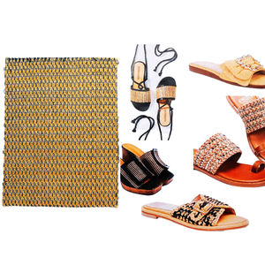 Chaussures italiennes Weston confortables et respirantes pour femmes, tissu en raphia simulé, tissu tissé en polypropylène PP pour sacs, chaussures, chapeaux - Product Image 1