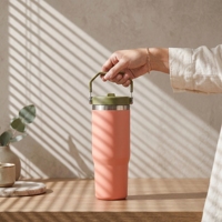 Gobelet isotherme moderne en acier inoxydable de 30 oz, personnalisé et écologique, réutilisable pour le voyage, avec poignée, isolation sous vide 6-12h