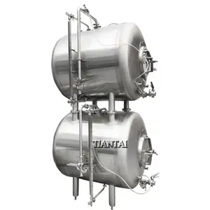 Sistema de cervecería pequeña TIANTAI draft nano 200L espejo presurizado chaqueta de glicol Fondo en plato tanque de servicio de cerveza sistema brewpub