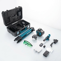 Kit de niveau laser vert 4D 16 lignes 30m avec auto-nivellement, trépied et accessoires de batterie