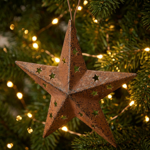 Chaman India Rusty Metal Star Christmas <b>Tree</b> <b>Ornaments</b> and Ball Decorations with Elegant Hanging Design - Product Image 3