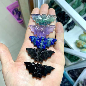 Productos espirituales 5cm Suministros <span class=keywords><strong>de</strong></span> brujería Natur Obsidiana negra Lapislázuli Tallado Murciélagos <span class=keywords><strong>de</strong></span> cristal para Halloween - Product Image 5