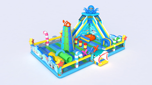 Grand <span class=keywords><strong>château</strong></span> gonflable <span class=keywords><strong>de</strong></span> bonbons avec toboggan, <span class=keywords><strong>tour</strong></span> d'escalade et obstacles amusants | Bâche en PVC durable pour locations et parcs - Product Image 2