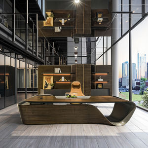 <span class=keywords><strong>Boss</strong></span> Table Bureau de direction moderne de luxe avec panneau en bois extensible Bureau de bureau à domicile-Mobilier de bureau modulaire - Product Image 1