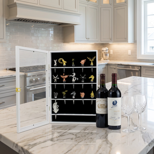 Présentoir mural de luxe personnalisé pour bouchons de vin, vitrine avec porte en verre pour accessoires de bar et cadeaux - Product Image 4