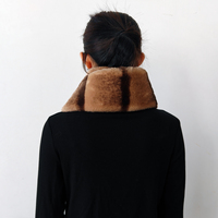Écharpe longue en fausse fourrure de lapin Rex pour femme adulte, 180 cm, hiver, épaisse, chaude, rayée, en peluche, style coréen, mode fourrure