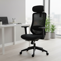 Chaise de bureau exécutive ergonomique moderne en maille de nylon réglable, accoudoirs 3D ajustables, base en aluminium, 4 vérins à gaz, pivotante 3 positions