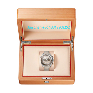 Luxury Wooden Single Watch <strong>Boxes</strong> with Big Size for Display International Beautiful Brand Watch Cases with <strong>Silver</strong> Button - Product Image 1