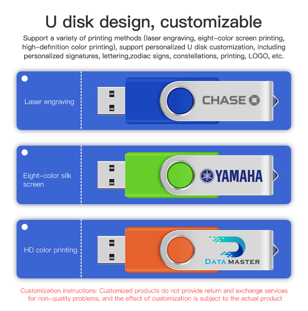 Wholesale Metal USB 2.0/3.0 Custom Logo Flash Drives 8GB-128GB High-Speed Data Storage