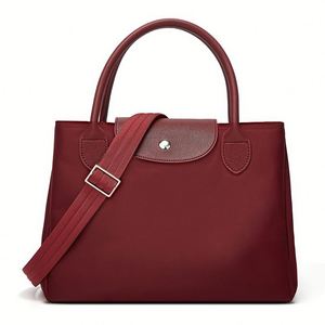Bolso Tote de Moda para Mujer, Diseño Oxford, Color Sólido, Grande, con Cierre, Forro de Poliéster, Portátil, para Llevar en la Mano o al Hombro - Product Image 2