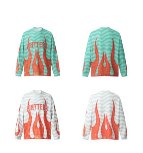 T-shirt Homme Oversize Élégant et Ample à Manches Longues en Maille Respirante, Logo Personnalisé Imprimé par Transfert Thermique, Couleur Unie 100% Coton - Product Image 5