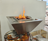 Brasero de piscine haut de gamme en acier inoxydable personnalisé avec allumage à distance à gaz