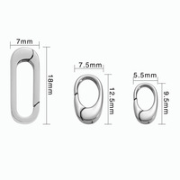 Fermoirs à ressort décoratifs ovales en acier inoxydable, élégants connecteurs à pression pour la fabrication de bijoux DIY