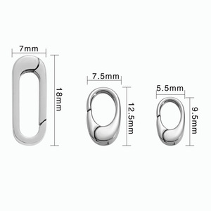 Thép không gỉ trang trí Snap mùa xuân móc hình chữ nhật hình bầu dục phong cách Báo Chí Clasp kết nối cho DIY trang sức làm phụ kiện - Product Image 3