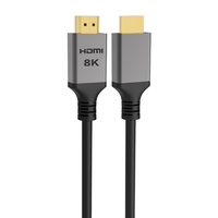 Cable Ultra High Speed 2.1 de 48 Gbps, 8K a 60 Hz, 4K a 120 Hz, Blindado, Cobre Estañado, Macho-Macho, Carcasa de Aluminio Gris, Chapado en Oro, para Computadora
