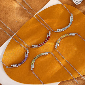 Collar de piedra natural con corte redondo de 3 mm, estilo minimalista, plata de ley 925, joyería de diseño para mujer, 9 Factory Pave. - Product Image 5