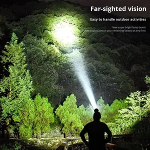 Đèn Pha <span class=keywords><strong>Led</strong></span> IP65 có thể sạc lại ngoài trời tầm xa 3000 Đèn pin siêu sáng màu xanh cắm trại câu cá đêm khai thác đèn - Product Image 2
