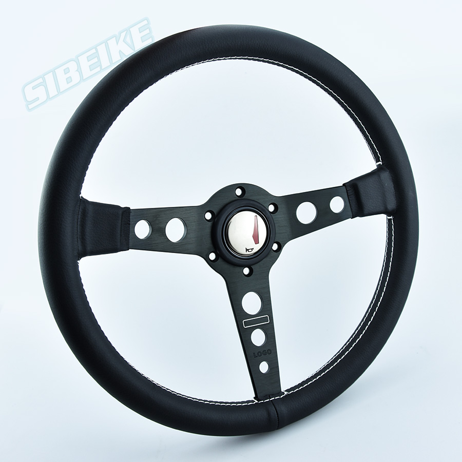 Заводское гоночное Спортивное Автомобильное рулевое колесо с гудком, кожаное автомобильное Поворотное Колесо 14 дюймов