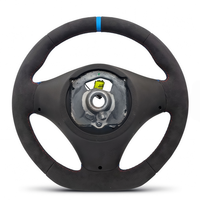 Volant en Alcantara complet avec bande supérieure rouge et bleue, fond plat, pour BMW Série 3, 5, 7 E60 E63 E70 E87 E84 E90 E91 E92 M3 M4 M5