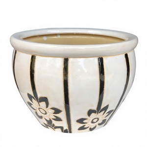 Wholesale Everyday <b>Large</b> <b>Ceramic</b> Traditional Eco-Friendly Hand Carved Vietnam Haprosimex Saigon Garden <b>Pot</b> <b>Planter</b> Kit for Home - Product Image 1