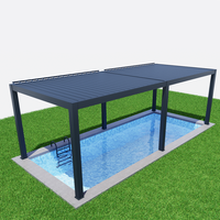 Maßgefertigte Gerahmte Aluminium-Motorisierte Balkonüberdachung Garten-Pool-Pergola Sonnenschutz Bioklimatische Wetterfeste Pergola