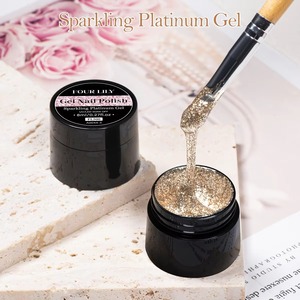 Vernis à ongles gel scintillant or platine 8 ml, vernis à ongles semi-permanent pour une tenue longue durée - Product Image 4