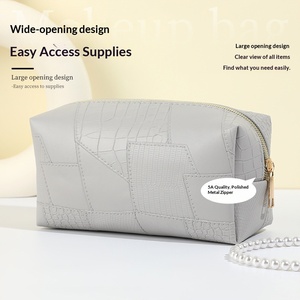 Nouvelle trousse de toilette en PU à motif crocodile, tendance, pour sac, grande capacité, imperméable, pratique, portable, voyage - Product Image 3