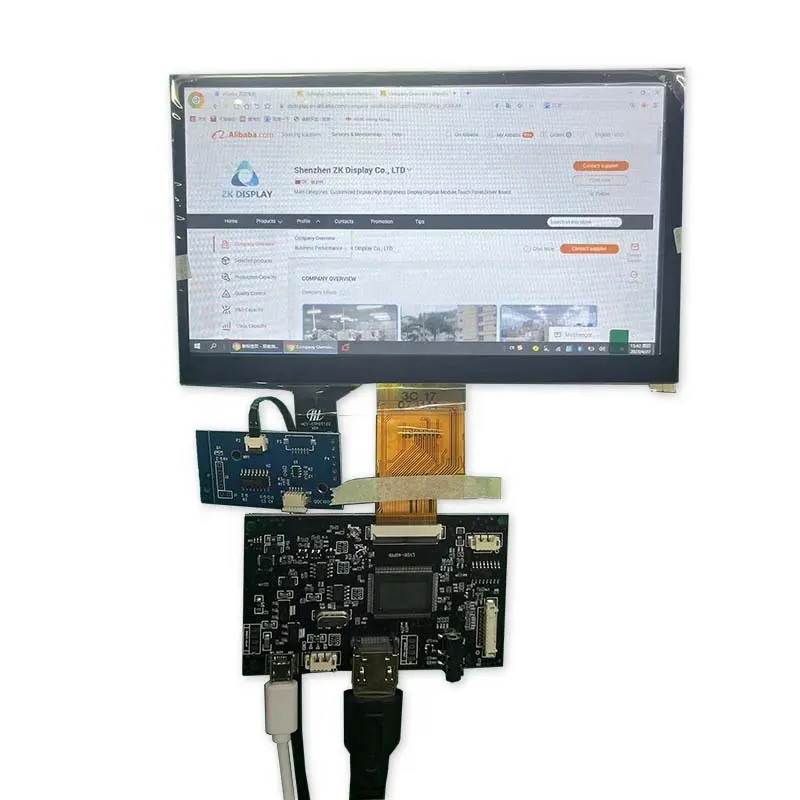 ZKDisplay layar sentuh LVDS IPS 7 inci, 1024*600 40 PIN, papan driver panel layar sentuh tft layar lcd untuk otomotif industri KORG PA600