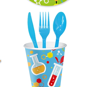 Juego de Vajilla Desechable de Papel con Temática de Ciencia y Química para Fiestas de Cumpleaños, Platos, Vasos y Servilletas - Product Image 5