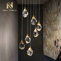 Nouveau produit, luminaires de décoration résidentielle, hôtel, escalier, lustre moderne en cristal LED