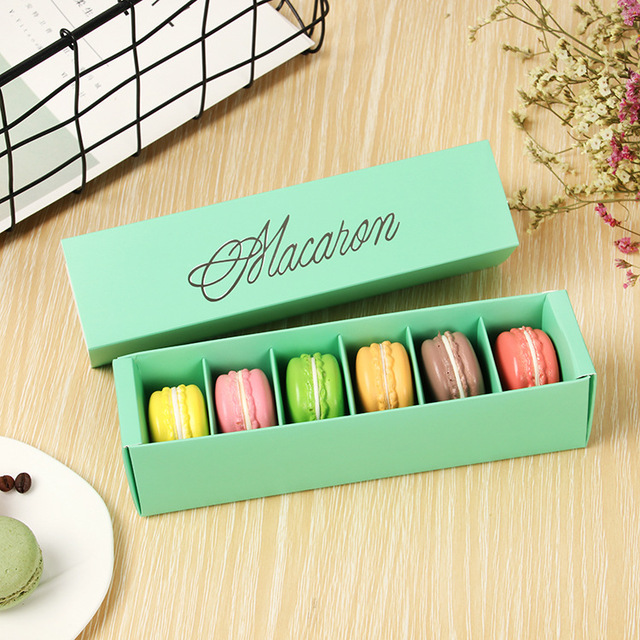 Wholesale Paper Gift Package Box Macron Macaron Packaging Macaron Boxes for Macarons 6 Pieces