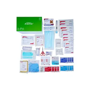 China Supplier Cardboard First-aid Kit Mini Logo Multi Color Emergency Survival First Aid Equipment Kit With Medical Supplies