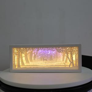 Veilleuse de Table LED 3D Découpée en Papier, Lampe de Chevet pour Chambre, Cadeau Idéal pour Fêtes, Fête des Mères, Amie, Enfants - Product Image 3