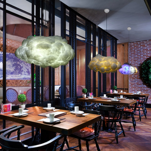 <span class=keywords><strong>Lampada</strong></span> a sospensione moderna a sospensione con lampadario a <span class=keywords><strong>nuvola</strong></span> bianca in materiale polimerico per sala da pranzo - Product Image 6