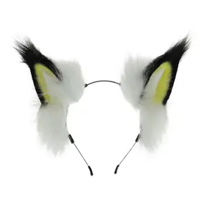 Handmade Faux Fur Lynx Cat Ears Headband Cosplay Party Costume Accessories