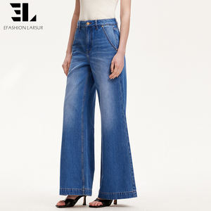 Pantalones <span class=keywords><strong>Vaqueros</strong></span> Holgados de Lyocell Suave y Ecológico de Fábrica Personalizada LARSUR, Pantalones de Mezclilla Rectos y Desgastados para <span class=keywords><strong>Mujer</strong></span> - Product Image 4