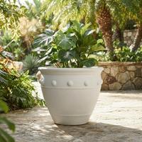 Pot Tanaman Putih Kontemporer dengan Lubang Drainase Pot Bunga Modern Pot Tanaman Keramik