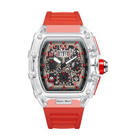 Montre à Quartz multifonctionnelle lumineuse pour hommes, coque en plastique, bracelet en Silicone, étanche, horloge de poignet décontractée