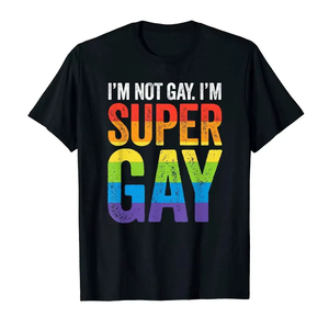 เสื้อยืดสีรุ้ง <span class=keywords><strong>LGBTQIA</strong></span> I AM SUPER GAY สำหรับเดือนแห่งความภาคภูมิใจ ขายส่ง - ผ้าโพลีเอสเตอร์/คอตตอน แห้งเร็ว ระบายอากาศได้ดี - Product Image 2