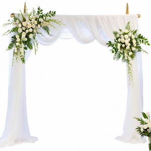 Decorazione per Sfondo Nuziale in Garza Bianca per Esterni, Allestimento per Feste e Matrimoni, Modello Nuvola per Arco Nuziale - Product Image 5
