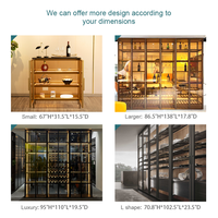 Présentoir transparent pour bar de maison Bouquets de bijoux cosmétiques Cabinets en verre pour coin en bois Cigarette Whisky Vitrine pour vin