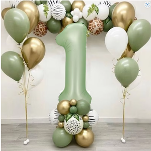 Huaien Factory's 32-Inch Globos de gran número Baby Pink Blue Matcha Green Fiestas del día de San Valentín-Globos de papel de aluminio con corazón - Product Image 6
