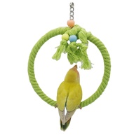 Vente en gros petit animal perroquet oiseau bobine tressé balançoire double corde hamac avec support