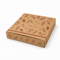 Boîte en papier kraft à motif personnalisé, couvercle rabattable, imprimé botanique de baies, carton mat de haute qualité, carton cadeau pour les cadeaux de fête