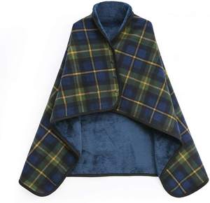 Bufandas suaves y gruesas para mujer, chales de franela con estampado, forro polar, manta de felpa, con botones - Product Image 3